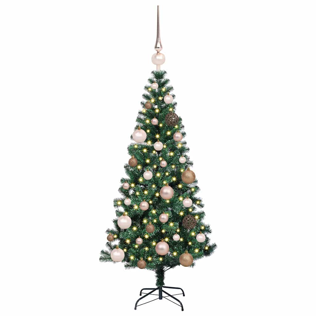 Vidaxl kunstmatig voorverlicht kerstboom groen 120 cm pvc en metaal