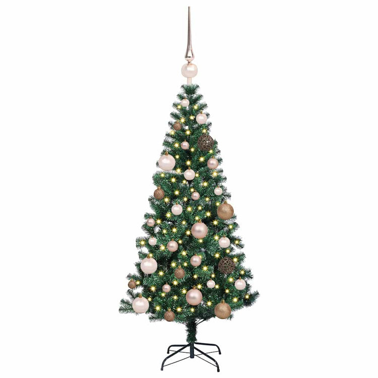 Vidaxl kunstmatig voorverlicht kerstboom groen 120 cm pvc en metaal