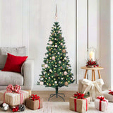 Vidaxl kunstmatig voorverlicht kerstboom groen 150 cm pvc en metaal - afbeelding 1