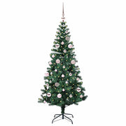 Vidaxl kunstmatig voorverlicht kerstboom groen 150 cm pvc en metaal - afbeelding 2