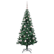 Vidaxl kunstmatig voorverlicht kerstboom groen 150 cm pvc en metaal - afbeelding 3