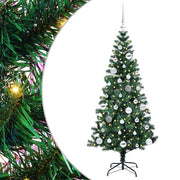 Vidaxl kunstmatig voorverlicht kerstboom groen 150 cm pvc en metaal - afbeelding 2