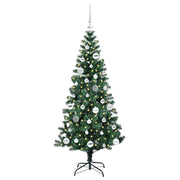 Vidaxl kunstmatig voorverlicht kerstboom groen 150 cm pvc en metaal - afbeelding 3