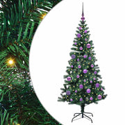 Vidaxl kunstmatig voorverlicht kerstboom groen 150 cm pvc en metaal - afbeelding 2