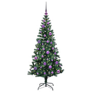 Vidaxl kunstmatig voorverlicht kerstboom groen 150 cm pvc en metaal - afbeelding 3