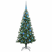 Vidaxl kunstmatig voorverlicht kerstboom groen 150 cm pvc en metaal - afbeelding 3