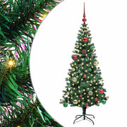 Vidaxl kunstmatig voorverlicht kerstboom groen 150 cm pvc en metaal - afbeelding 2