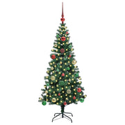 Vidaxl kunstmatig voorverlicht kerstboom groen 150 cm pvc en metaal - afbeelding 3