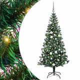 Vidaxl kunstmatig voorverlicht kerstboom groen 180 cm pvc en metaal - afbeelding 2