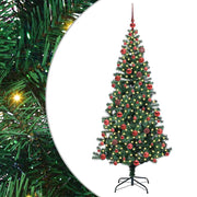 Vidaxl kunstmatig voorverlicht kerstboom groen 180 cm pvc en metaal - afbeelding 2