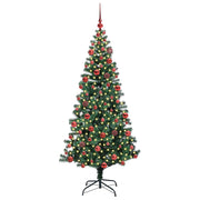 Vidaxl kunstmatig voorverlicht kerstboom groen 180 cm pvc en metaal - afbeelding 3