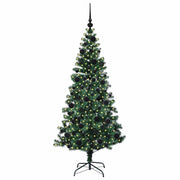 Vidaxl kunstmatig voorverlicht kerstboom groen 180 cm pvc en metaal - afbeelding 3