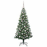 Vidaxl kunstmatig voorverlicht kerstboom groen 180 cm pvc en metaal - afbeelding 3