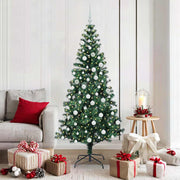 Vidaxl kunstmatig voorverlicht kerstboom groen 180 cm pvc en metaal - afbeelding 1