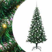 Vidaxl kunstmatig voorverlicht kerstboom groen 180 cm pvc en metaal - afbeelding 2