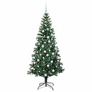 Vidaxl kunstmatig voorverlicht kerstboom groen 180 cm pvc en metaal - afbeelding 3