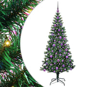 Vidaxl kunstmatig voorverlicht kerstboom groen 180 cm pvc en metaal - afbeelding 2