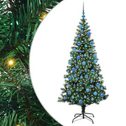 Vidaxl kunstmatig voorverlicht kerstboom groen 180 cm pvc en metaal - afbeelding 2