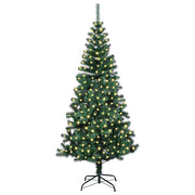 Vidaxl kunstmatig voorverlicht kerstboom groen 210 cm pvc en metaal - afbeelding 3