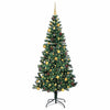 Vidaxl kunstmatig voorverlicht kerstboom groen 210 cm pvc en metaal