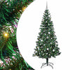 Vidaxl kunstmatig voorverlicht kerstboom groen 210 cm pvc en metaal