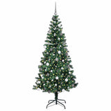 Vidaxl kunstmatig voorverlicht kerstboom groen 210 cm pvc en metaal - afbeelding 3