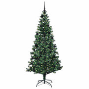 Vidaxl kunstmatig voorverlicht kerstboom groen 210 cm pvc en metaal - afbeelding 3