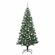 Vidaxl kunstmatig voorverlicht kerstboom groen 210 cm pvc en metaal - afbeelding 3