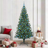 Vidaxl kunstmatig voorverlicht kerstboom groen 210 cm pvc en metaal