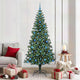 Vidaxl kunstmatig voorverlicht kerstboom groen 210 cm pvc en metaal
