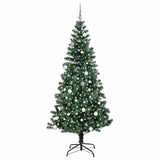Vidaxl kunstmatig voorverlicht kerstboom groen 240 cm pvc en metaal - afbeelding 3