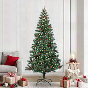 Vidaxl kunstmatig voorverlicht kerstboom groen 240 cm pvc en metaal - afbeelding 1