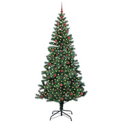 Vidaxl kunstmatig voorverlicht kerstboom groen 240 cm pvc en metaal - afbeelding 3