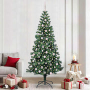 Vidaxl kunstmatig voorverlicht kerstboom groen 240 cm pvc en metaal - afbeelding 1
