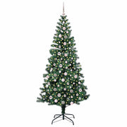Vidaxl kunstmatig voorverlicht kerstboom groen 240 cm pvc en metaal - afbeelding 3