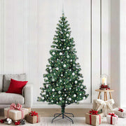 Vidaxl kunstmatig voorverlicht kerstboom groen 240 cm pvc en metaal - afbeelding 1