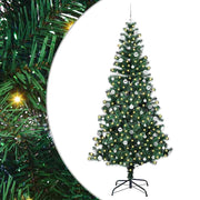 Vidaxl kunstmatig voorverlicht kerstboom groen 240 cm pvc en metaal - afbeelding 2