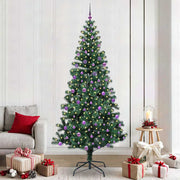 Vidaxl kunstmatig voorverlicht kerstboom groen 240 cm pvc en metaal - afbeelding 1