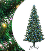 Vidaxl kunstmatig voorverlicht kerstboom groen 240 cm pvc en metaal - afbeelding 2