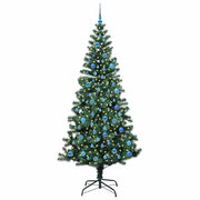 Vidaxl kunstmatig voorverlicht kerstboom groen 240 cm pvc en metaal - afbeelding 3