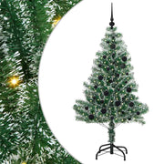 Vidaxl kunstmatige kerstboom sneeuw gevlochten met led licht 150 cm - afbeelding 2