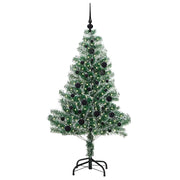 Vidaxl kunstmatige kerstboom sneeuw gevlochten met led licht 150 cm - afbeelding 3