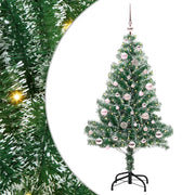 Vidaxl kunstmatige kerstboom sneeuw gevlochten met led licht 150 cm - afbeelding 1