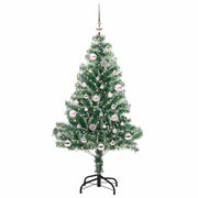 Vidaxl kunstmatige kerstboom sneeuw gevlochten met led licht 150 cm - afbeelding 2