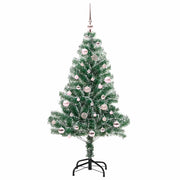 Vidaxl kunstmatige kerstboom sneeuw gevlochten met led licht 150 cm - afbeelding 3