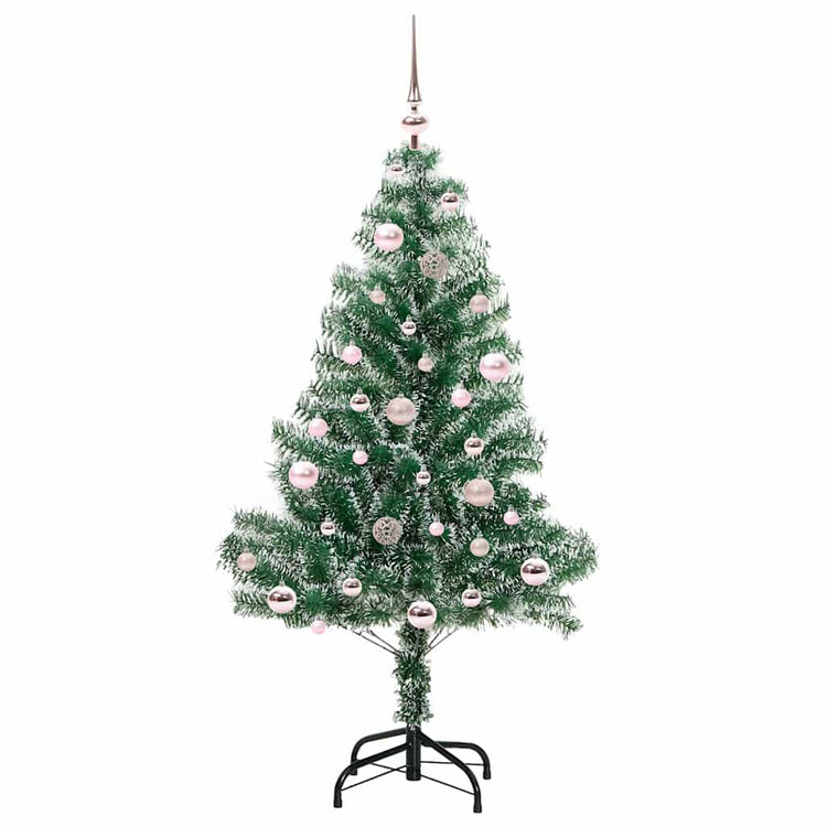 Vidaxl kunstmatige kerstboom sneeuw gevlochten met led licht 150 cm