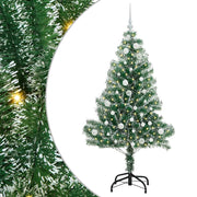 Vidaxl kunstmatige kerstboom sneeuw gevlochten met led licht 150 cm - afbeelding 2