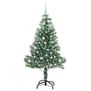 Vidaxl kunstmatige kerstboom sneeuw gevlochten met led licht 150 cm - afbeelding 3