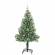 Vidaxl kunstmatige kerstboom sneeuw gevlochten met led licht 150 cm - afbeelding 3