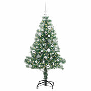 Vidaxl kunstmatige kerstboom sneeuw gevlochten met led licht 150 cm - afbeelding 3
